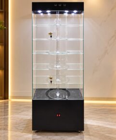LED Rotating Crystal Display Cabinet